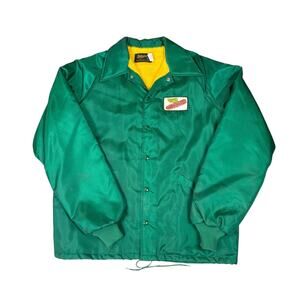 Vintage Dekalb Seed Co Fleece Lined Jacket Men's Large Green Front Snap Retro